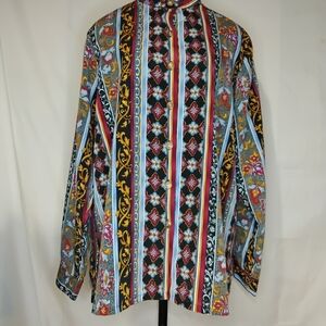 Multicolor Patterned  Button Down Shirt